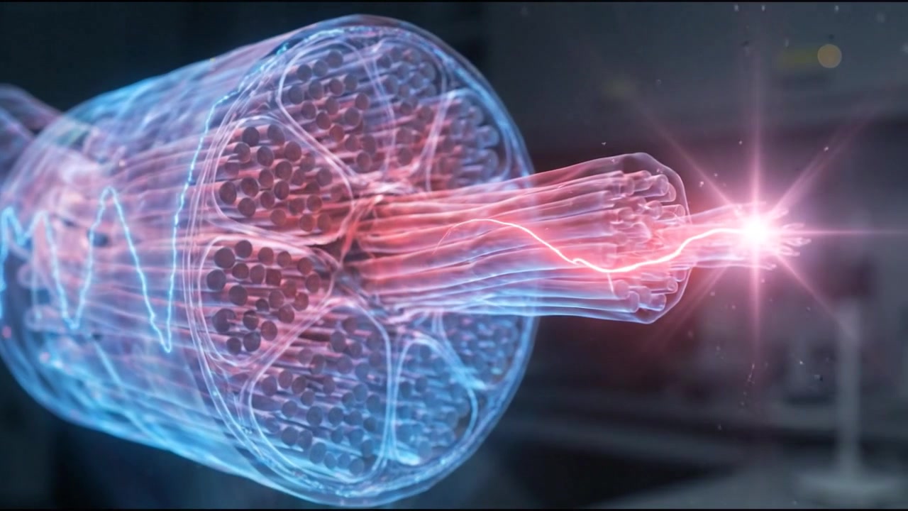 Holograma da estrutura microscópica do tecido cardíaco humano