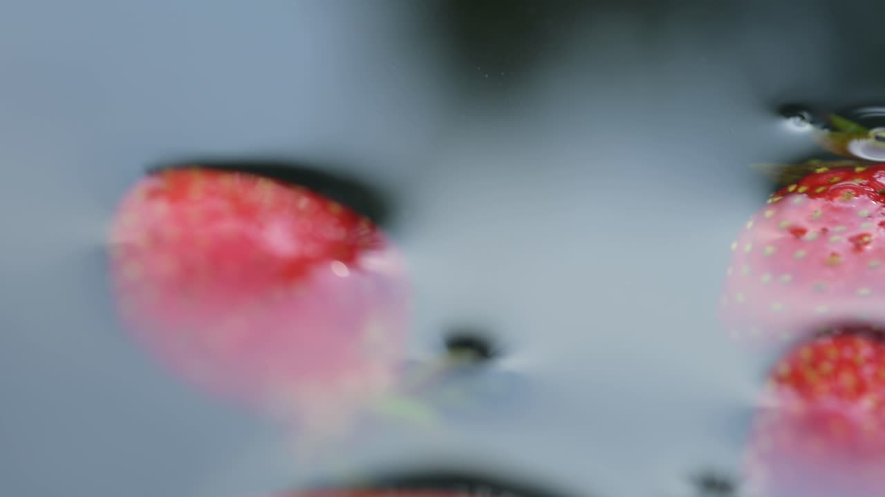 натуральная биологическая клубника в чистой воде близко к пище фрукты здоровые витамины