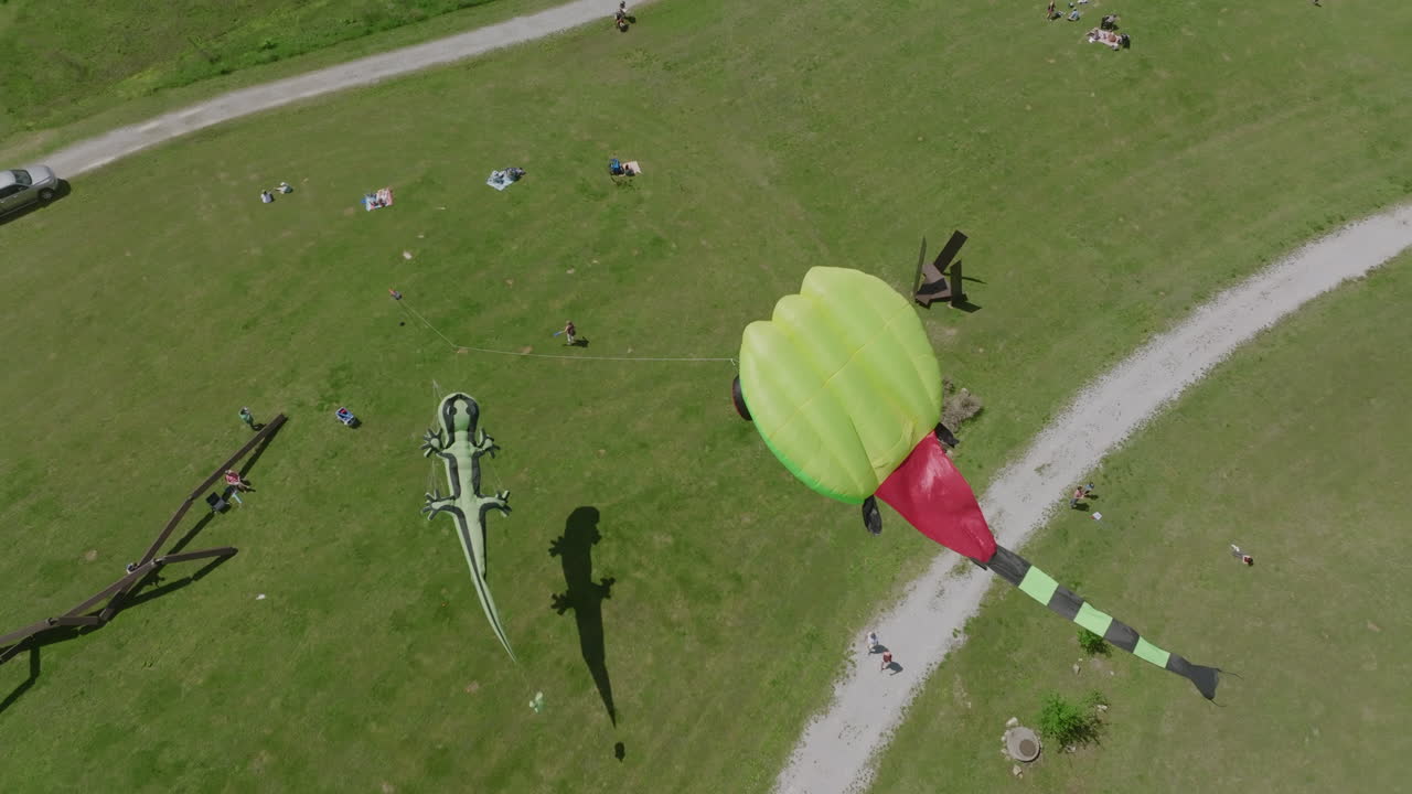 замедленная съемка с воздуха гигантских воздушных змеев в чаттануге, штат теннесси