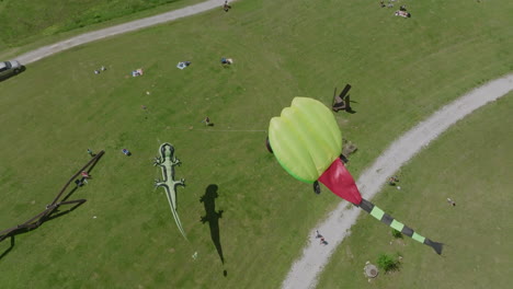 slow motion aerial footage of giant kites in chattanooga, tn