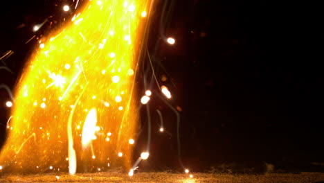 Fire-sparking-on-black-background