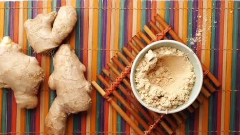 Top-view-of-ginger-powder-in-a-bowl-,