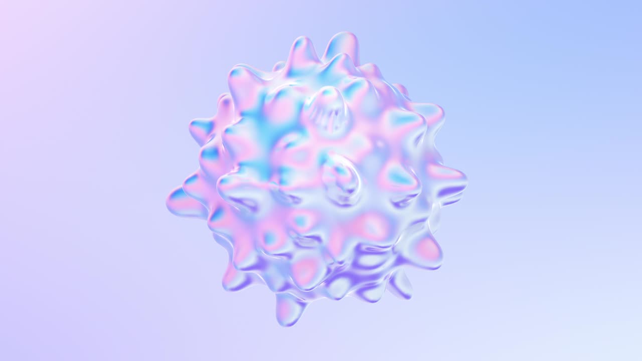4k 3d 비디오와 추상적인 액체 모양 분자 바이러스