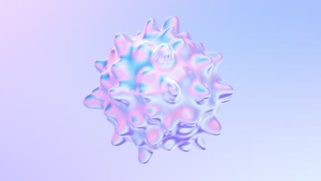 4k 3d video with abstract liquid shape molecule virus.