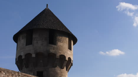 old european medieval tower in hungary, part of a larger castle