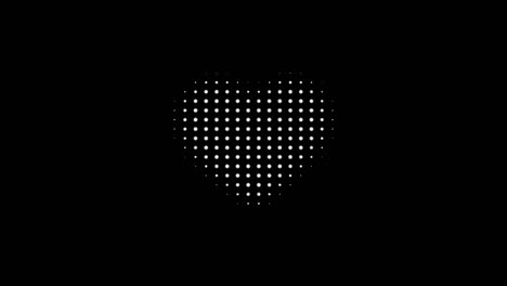 fondo de animación en forma de corazón con puntos sin costuras en movimiento