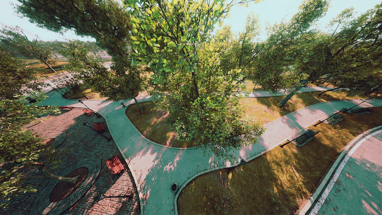 휴가 공원 골목의 탑 뷰