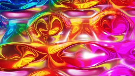 fondo abstracto en bucle. hermosa superficie ondulada iridescente de líquido con patrón, color de gradiente y ondas de flujo en él. arco iris brillante y fluido mate. bg creativo brillante con animación suave y suave.