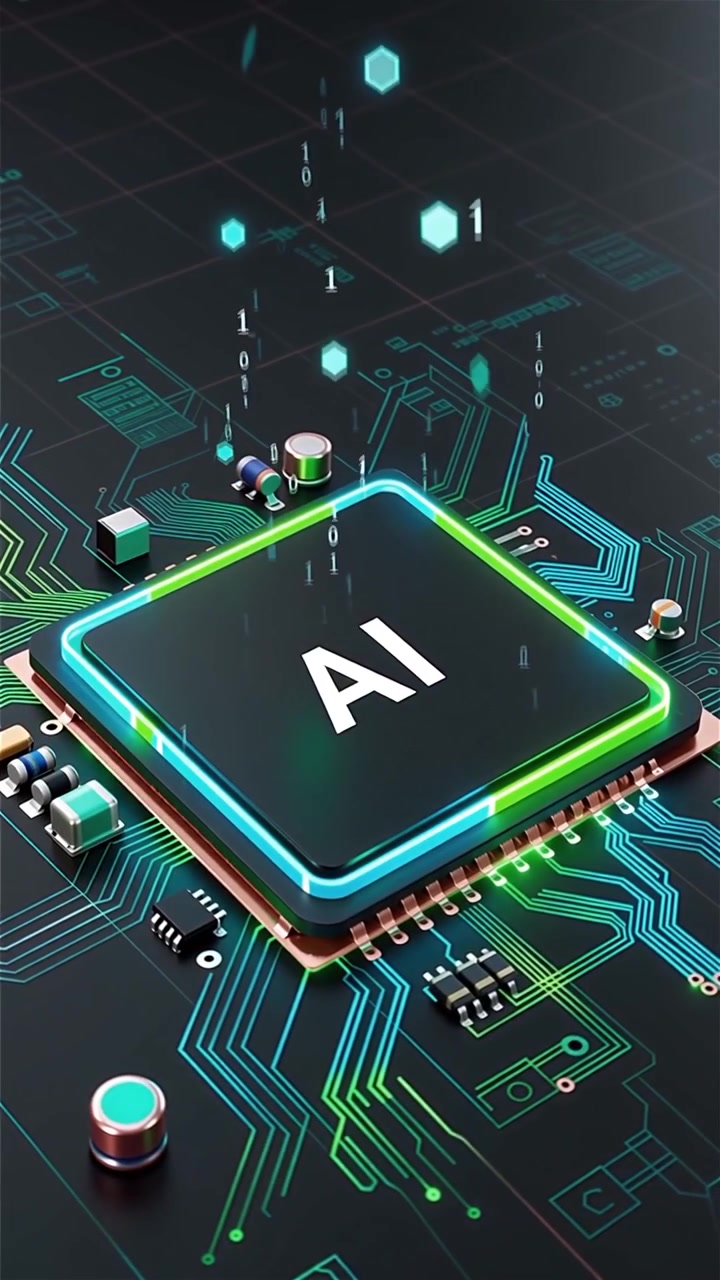 Futuristic AI Chip Motherboard Technology Background