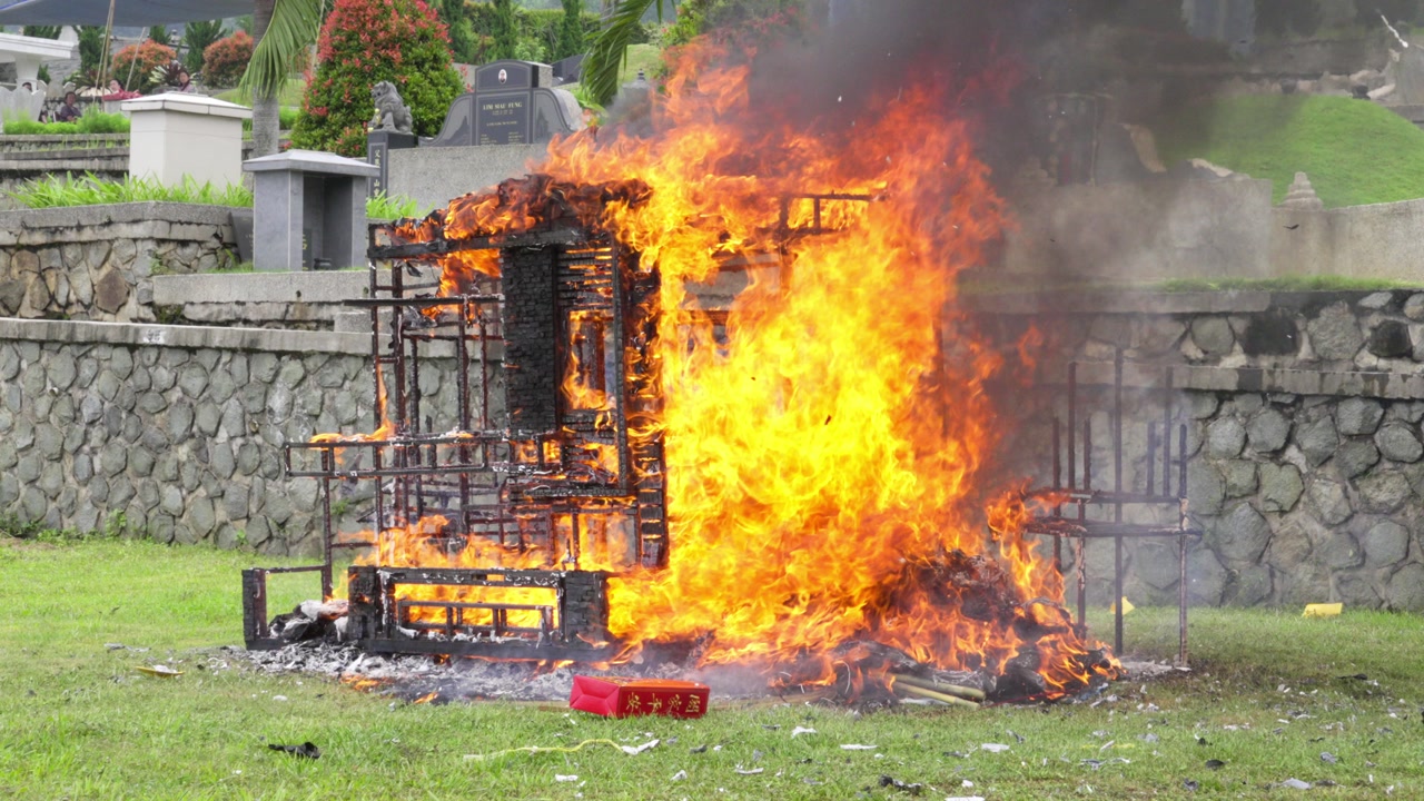Fire flames burning with high intensity and energy