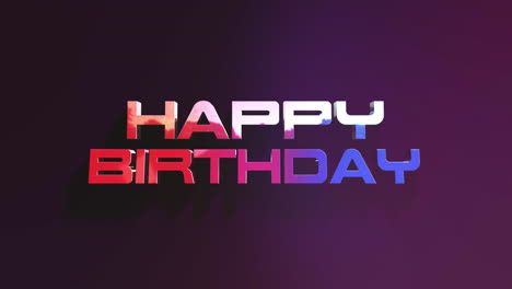 feliz cumpleaños moderno en textura degradada púrpura