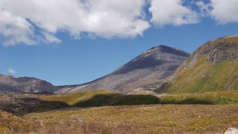 Daytime-nature-timelapse:-clouds-develop,-shadows-roll-over-volcano