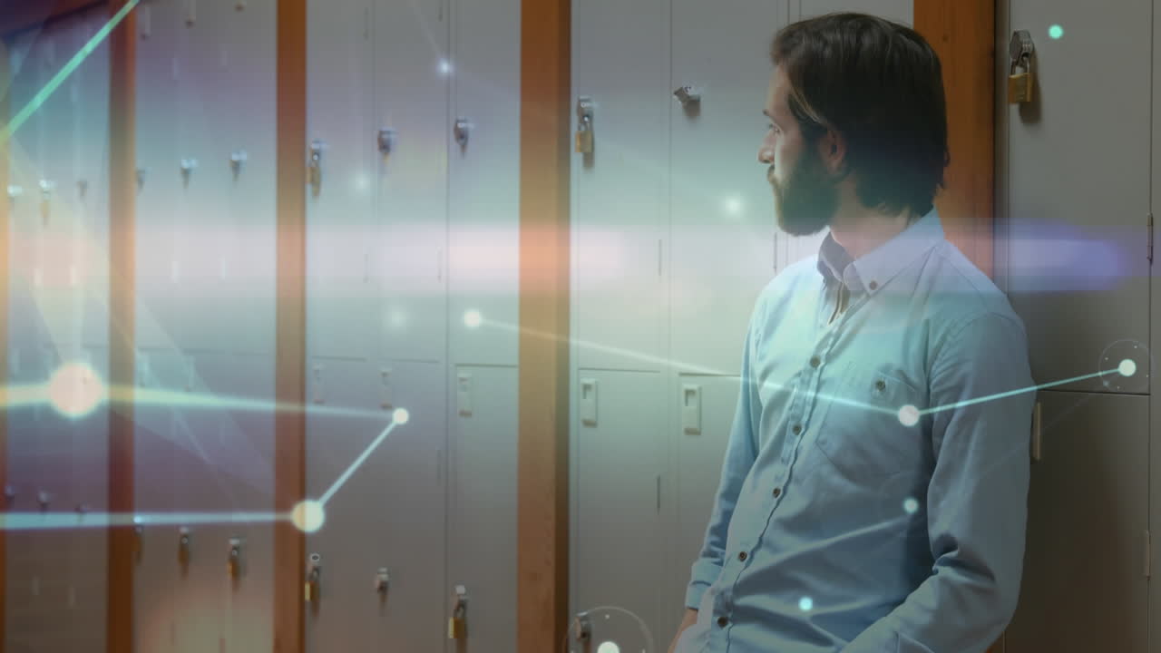 animación de la red de conexiones sobre el estudiante masculino