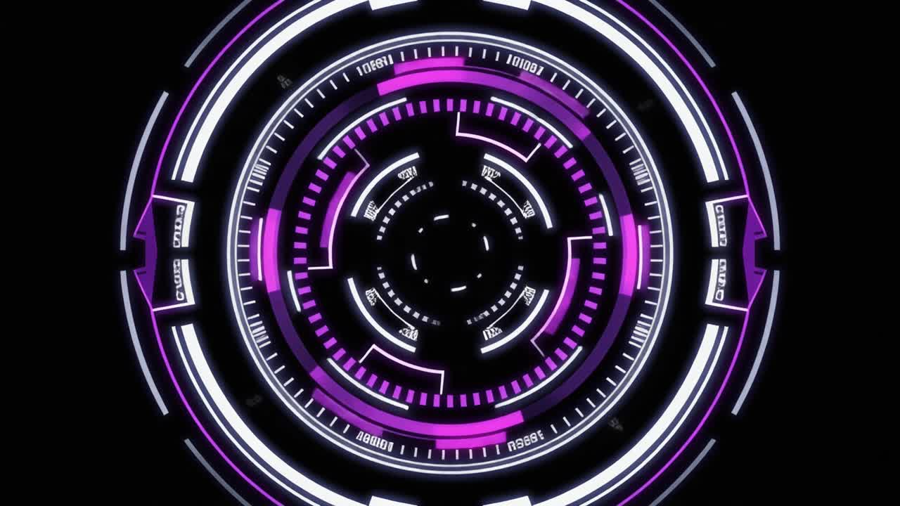 Animazione di scansione ed elaborazione di HUD digitale futuristico.