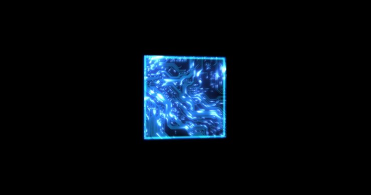 Microchip, digital cpu and hologram of circuit