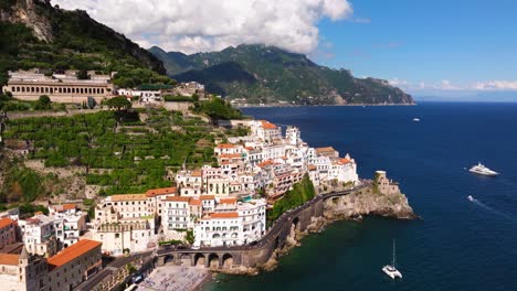aerial view of amalfi coast, italy