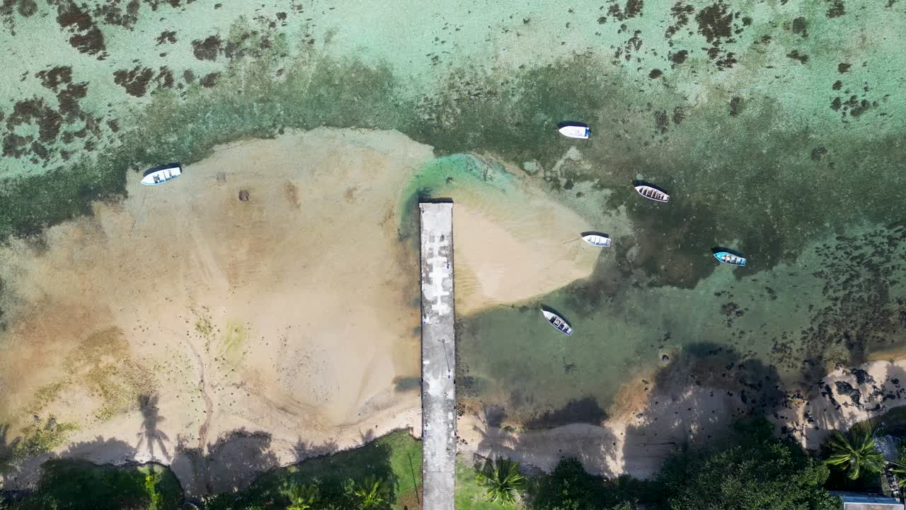 Boats On Pier At Baie Du Cap In Mauritius Island Mauritius