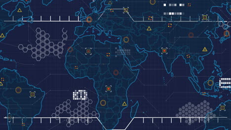 animación del mapa del mundo y procesamiento de datos