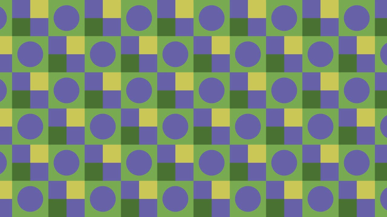 Dynamic very peri violet elements in geometric pattern. Seamless loop motion graphic background in a flat design. Abstract animated pattern with geometric tiles