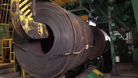 steel coils in a manufacturing facility