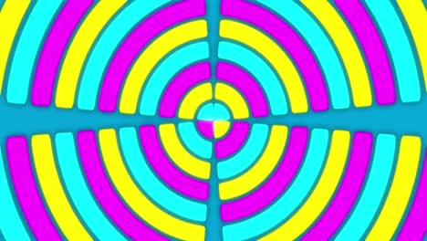 animación del patrón de círculos vibrantes de neón sobre un fondo azul