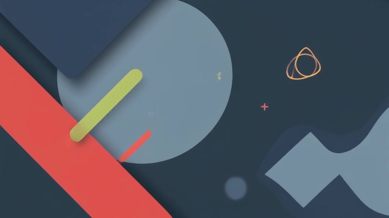 Abstract Motion Graphics with Floating Geometric Shapes and Lines