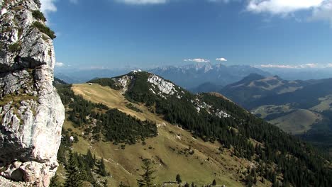 pan shot or panorama from wendelstein in the alps -1