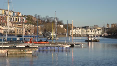 small boats sail through harbour 4k