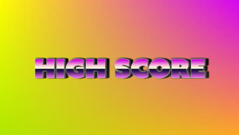 animation of high score text on colourful background