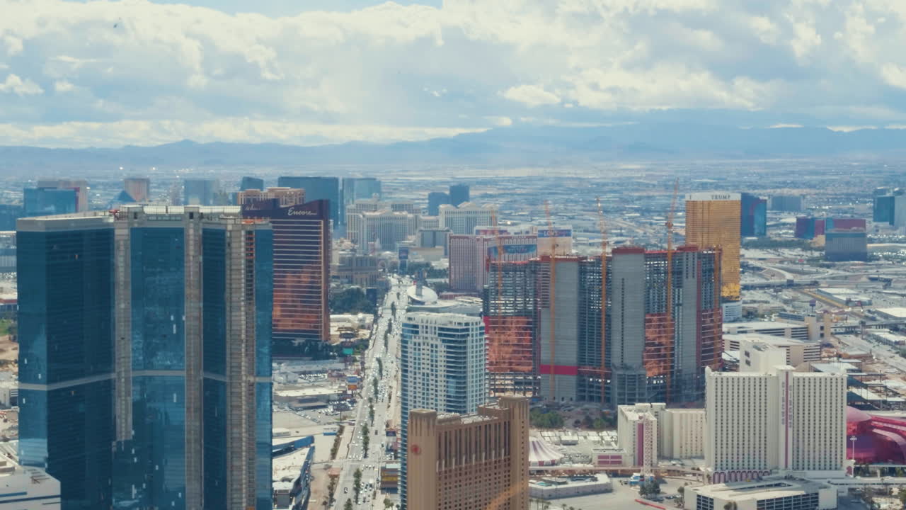 Timelapse of Las Vegas Strip view of Resorts and Hotels Hyperlapse