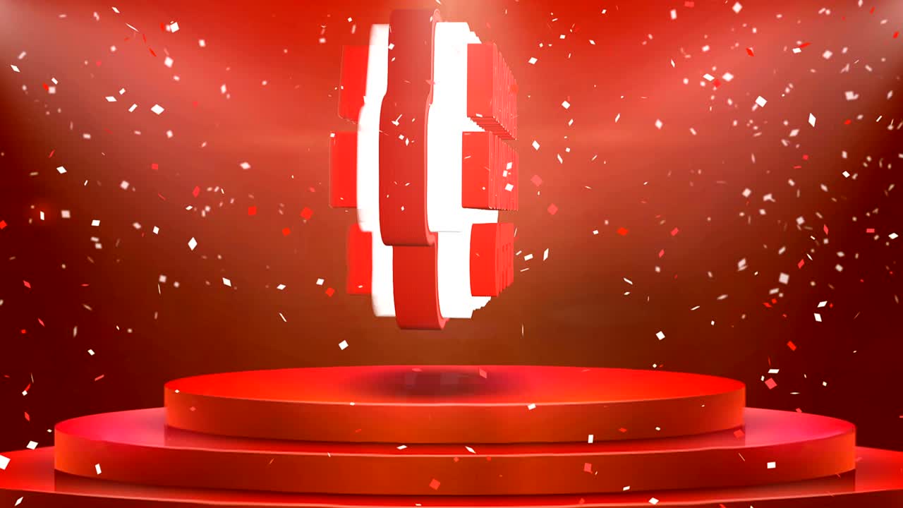 Raksha Bandhan Offer Text Animation Stage Podium Confetti Loop Animation