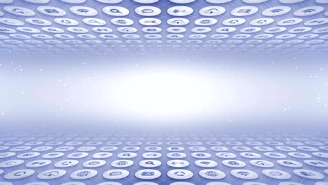 conjunto de iconos web, fondo de comunicación en internet, animación de bucle cg,