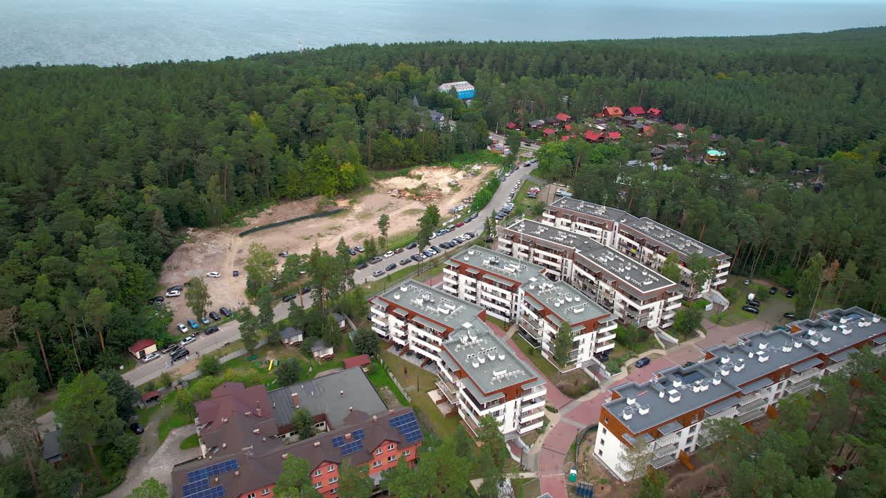 Flying Over Stegna: Drone's Panoramic View of Coastal Polish City