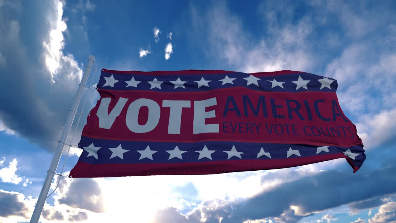 United States Presidential Election, 2020. Animation with Vote 2020 sign