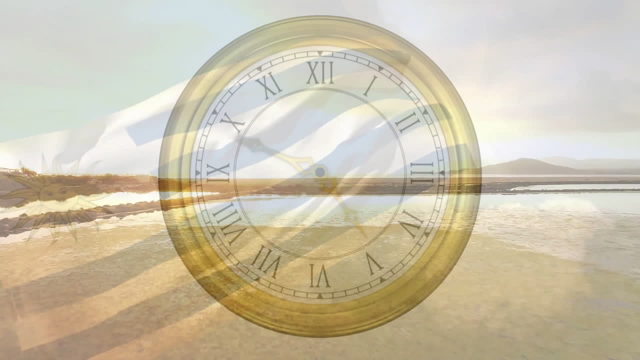 풍경 위의 시계 애니메이션