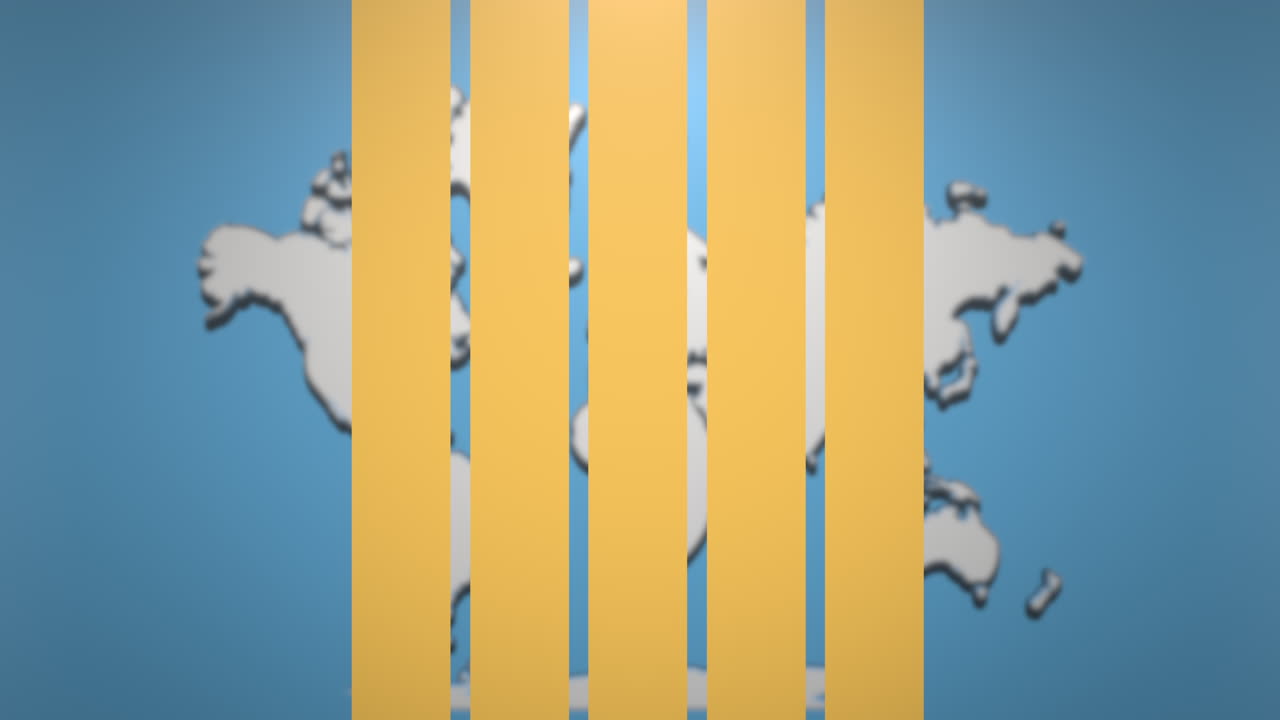 aerei volanti e mappa del mondo con strisce gialle