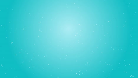 nieve pacífica con partículas de copos de nieve cg, animación tranquila sobre un fondo turquesa