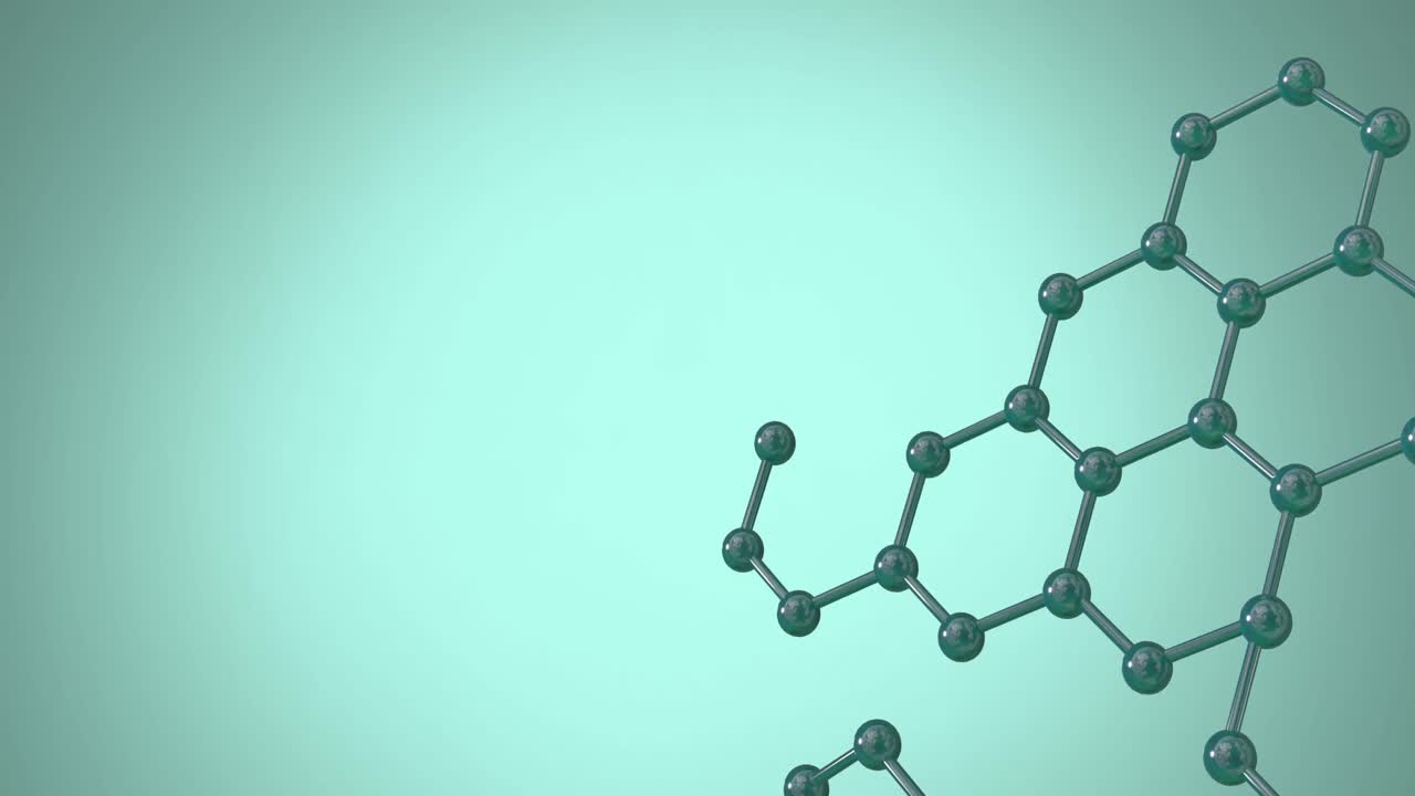 animación de micro 3d de moléculas en fondo verde