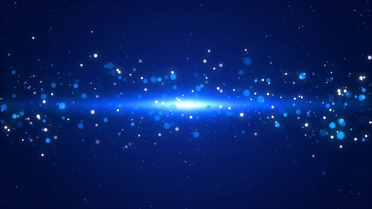 Abstract digital particle wave and light background animation cyber or technology background blue