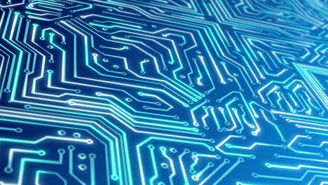 Blue abstract circuit board technology computing tree pattern concept background scifi pcb trace