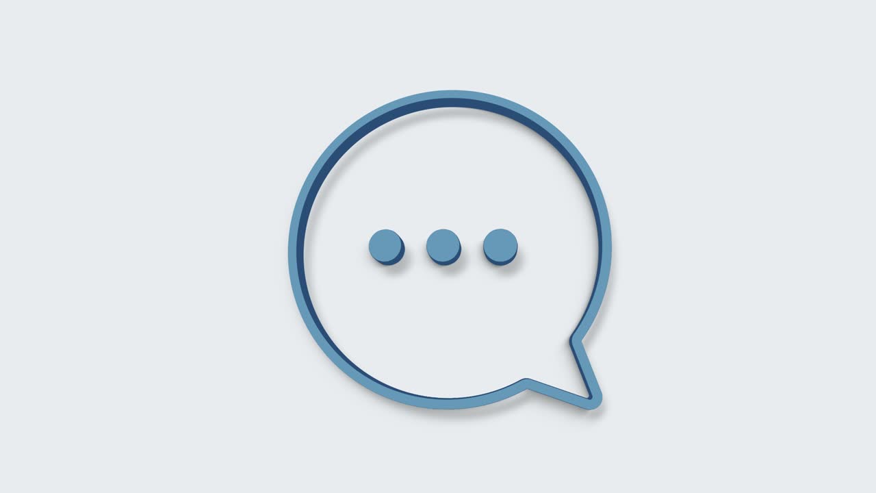 Speech bubble chat icon isolated on white background. Message icon. Communication or comment chat symbol. 4K