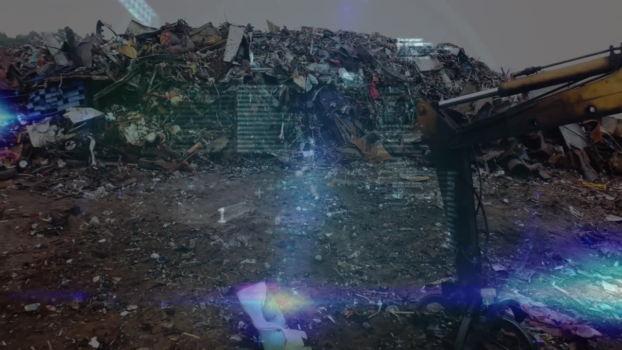 анимация обработки финансовых данных на свалке