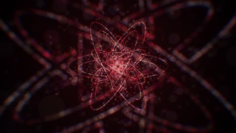 red abstract scientific molecule particle atom structure background loop
