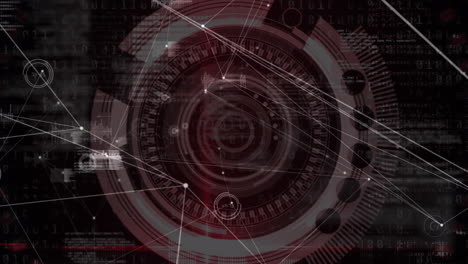 animación de la red de conexiones con procesamiento de datos a través del escaneo de alcance