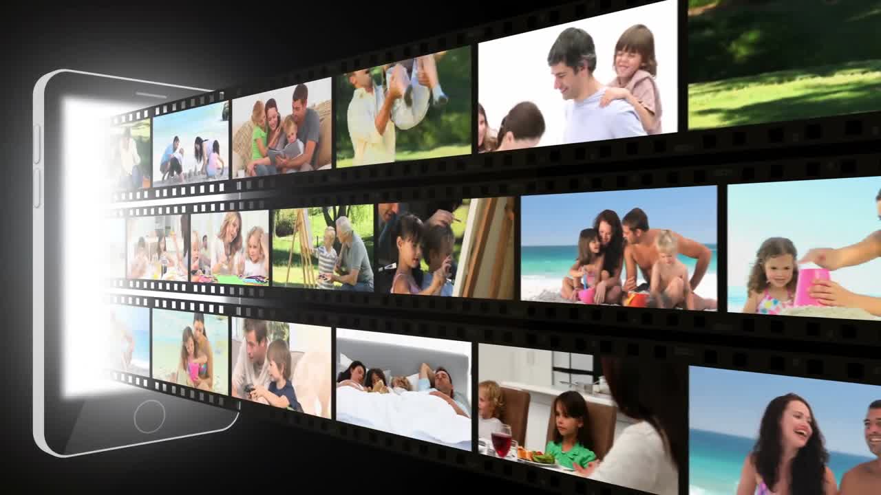 montaje de familias divirtiéndose afuera