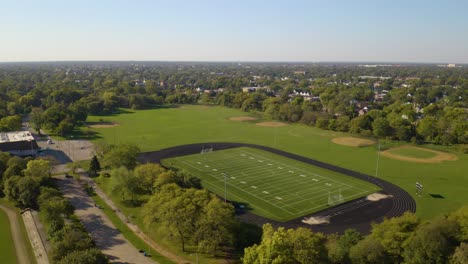 aerial view of ogden park in west englewood, chicago