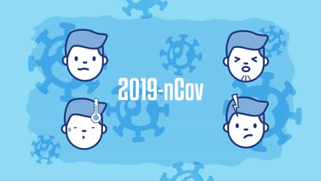 2019-ncov 증상 일러스트레이션