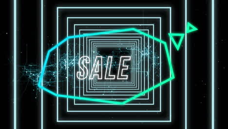 animation of sale text in retro speech bubble