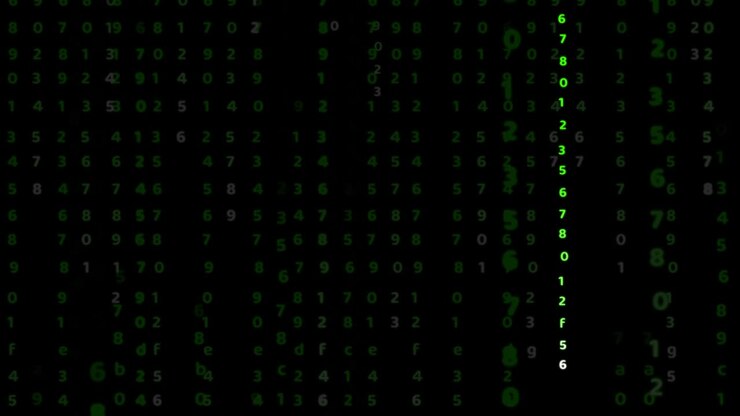 Matrix numeric green color abstract text effect motion on black screen