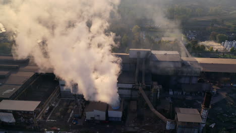 aerial view of steel factory in hungary